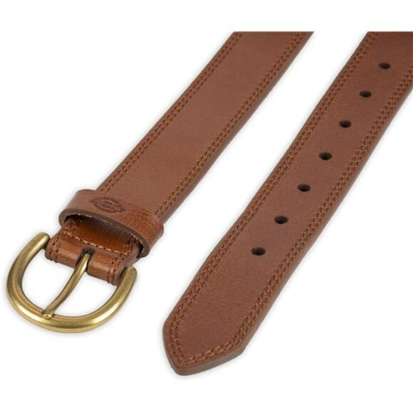 Womens leather belt casual jean workwear belt with round harness buckle for pant - Picture 3 of 6